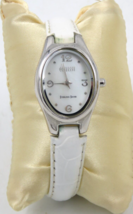 Ecclissi Sterling Silver 925 Case, Leather Band Oval Face White - NEW BA... - $39.55