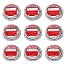 Lockout Tagout Cable Lock 9 PCS Adjustable Loto Steel Cable with Vinyl C... - $347.51