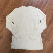 Talbots Classic Pullover Mock Neck Ivory Speckled Sweater Women Size Small Cream - £10.95 GBP
