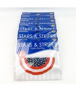 SIX Beistle Company Stars Stripes Fabric Bunting 4ft Grommets Fourth of ... - $54.69 CAD