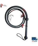 Handmade Leather Bullwhip 4 Ft 12 Plait Black Costume Whip with Hanging ... - $24.79