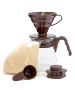 Hario V60 Pour Over Starter Set with Dripper, Glass Server, Scoop and Fi... - £31.69 GBP