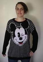 H&amp;M Divided Disney Winking Mickey Mouse Acrylic Alpaca Blend Knit Sweater M-L 52 - £15.97 GBP