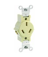 Leviton 5032-I 20 Amp, 125/250 Volt, Narrow Body Single Receptacl, Ivory - $351.28 MXN