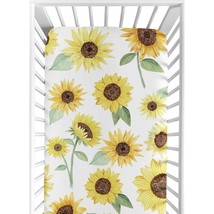 Sweet Jojo Designs Yellow, Green and White Sunflower Boho Floral Girl Ba... - £34.36 GBP