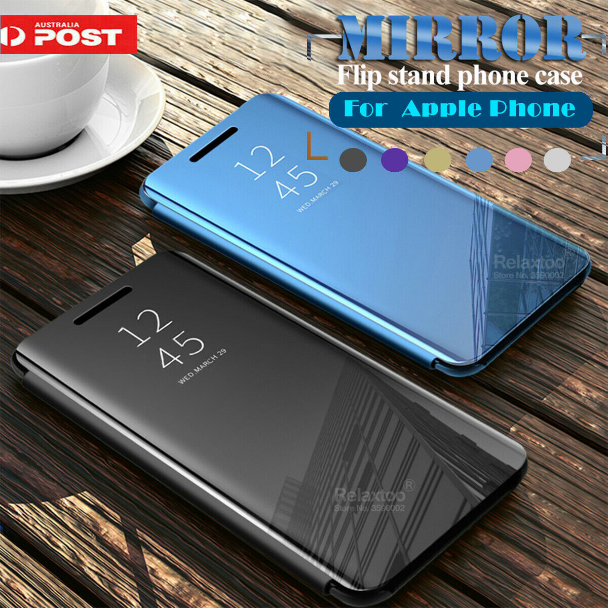 Apple iphone 11 XS 8 Pro Max Plus Mirror Shockproof Flip Clear Case Cover
