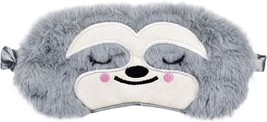 Cute Sloth Sleeping Mask, Soft Fluffy Plush Blindfold Funny Novelty Animal Sleep - £11.98 GBP