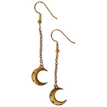 Moon Knight Crescent Dangle Earrings Gold - £15.27 GBP