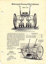 McCormick-Deering Disk / Victor Cultivator YB Dual Page Ad Spec Sheet - £12.67 GBP