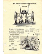 McCormick-Deering Disk / Victor Cultivator YB Dual Page Ad Spec Sheet - £12.47 GBP