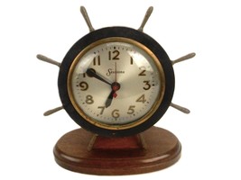 Sessions Vintage Ship&#39;s Wheel Mantel/Shelf Clock, Non-working, Parts/Repair - $29.35
