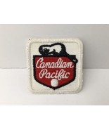 Vintage Train Patch Canadian Pacific Railroad RR Unsewn  2&quot; White With R... - $12.82