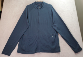 Banana Republic Jacket Women XL Blue 100% Cotton Long Sleeve Pockets Full Zipper - £13.18 GBP