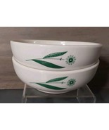 Green Field Homer Laughlin Set 2 Cereal Soup Dessert Bowls Restaurant Wa... - £16.01 GBP