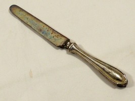 Vintage Antique Sterling Silver Handle Dinner Knife 8.5&quot;L monogrammed - $29.70