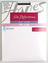 Hanes Silk Reflections Silky Sheer Barely Black Plus Size PP 1P 2P 3P 4-... - $5.99
