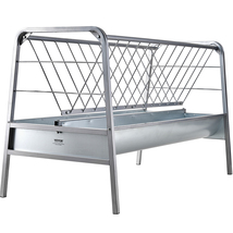 VEVOR Livestock Hay Feeder 2-in-1 80 Gal 59" Steel Grain/Hay Pan Sheep G... - $222.99