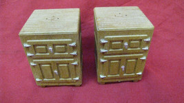 Vintage 60s Brown Plastic Ice Box Salt and Pepper Shakers - Hong Kong - £15.56 GBP