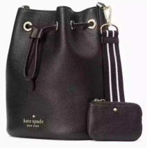 Kate Spade Rosie Bucket Bag Black Leather Coin Purse KA987 NWT $399 Retail FS - £125.15 GBP