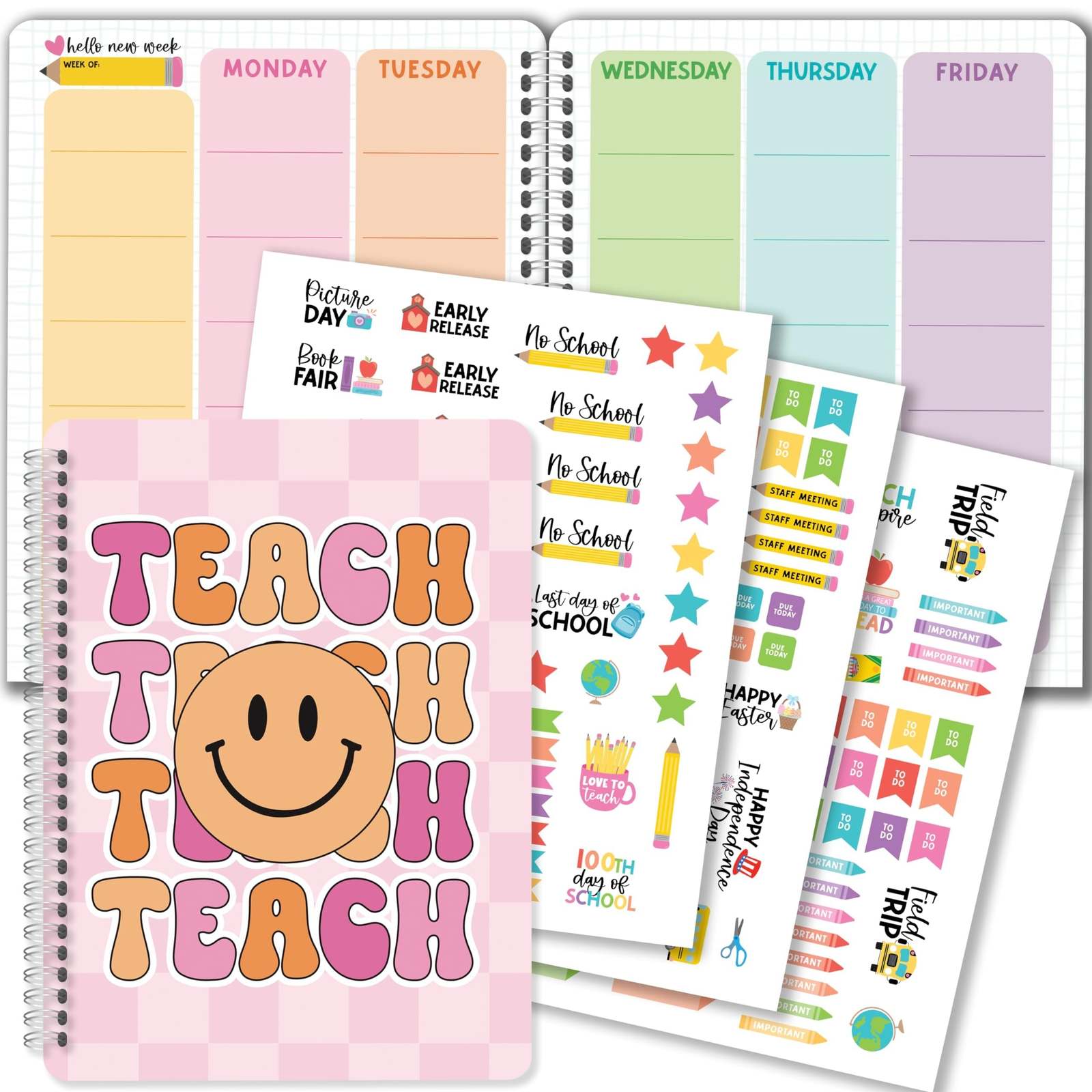 Retro Undated Teacher Planner | 2025-2026 | Teaching Supplies - $24.99