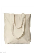 Canvas Tote Bag Grocery Shopping Flat Bottom Blank to Print Decorate Embellish - £6.14 GBP