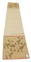 Reindeer Jute Table Runner 14x72 inches Hemmed with Backing - £11.68 GBP