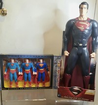 Superman Lot of 2 JUMBO 31&quot; Man of Steel Action Figure DC Comics Collectibles - £160.64 GBP