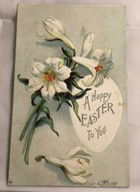 c.1900 Happy Easter Embossed Floral Postcard International Art Made in USA - £7.82 GBP