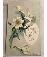 c.1900 Happy Easter Embossed Floral Postcard International Art Made in USA - £7.84 GBP