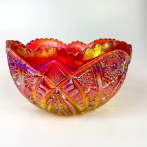 L.E. Smith Amberina Flame Heritage  Valtec Carnival Glass Bowl - $39.59