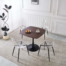 Mid-Century Black Dining Set, Metal Leg MDF Table, 4-6 People - $413.99