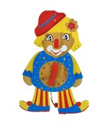 Vintage Learn Time Clown Puppet Clock Jumping Jack WOOD Clock Home School - $44.24