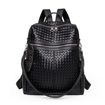 2022 High Quality Backpack Women Imitation weaving Leather Backpa Bags For Girls - £37.83 GBP
