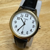 Timex Quartz Watch Indiglo Women 30m Gold Tone Leather Band Analog New Battery - £14.84 GBP