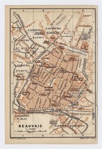 1919 Original Antique City Map Of Beauvais / Boway / France - £13.44 GBP