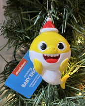 Kurt S. Adler Baby Shark Ornament with Santa Hat Nickelodeon Yellow NWT - £8.23 GBP