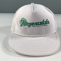 Vintage Fitzgeralds Casino Trucker Hat White Green Clover Las Vegas Gambling - £11.21 GBP