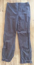  SPANNER Ash Brown Cotton Slim Crop Pants w/ Cinched Gathered Ankle - Size Small - £30.30 GBP