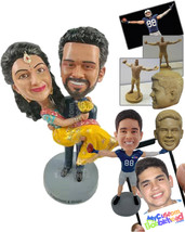 Personalized Bobblehead Very Loving traditional couple male holding fmale on his - £125.46 GBP
