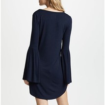 Chaser Cool Jersey Knit Bell Sleeve Scoop Neck Dress Navy Blue Size Small - $552.05 MXN
