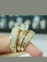 14k Yellow Gold Plated Artificial Diamond Tricolor Wedding Ring-
show origina... - £71.25 GBP
