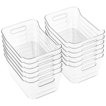12 Pack Plastic Storage Bins, Multi-Use Organizer Bins, Pantry Organizer... - £41.75 GBP