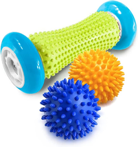 Pasnity Foot Massage Roller Spiky Ball Foot Pain Relief Massager Relieve Plantar - £17.89 GBP