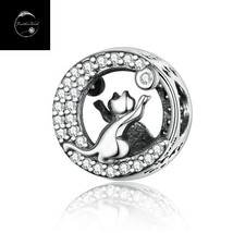 Cat Animal Pet Bead Charm Genuine Sterling Silver 925 With CZ For Bracelets - £15.98 GBP
