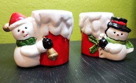 Vintage X-MAS Around The World Snowmen Votive Candle Holders Set Made in... - £35.46 GBP