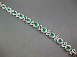 7.50Ct Simulated Diamond &amp; Emerald  925 Silver Gold Plated Infinity Bracelet - $217.79