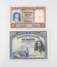 Spain Peseta Notes (Lot of 2) 1931 500 Peseta VG+ P#84 1928 1000 Peseta ... - $117.50 CAD