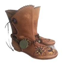 New Area Forte Italian Embroidered Leather Boots Nwt Anthropologie - £67.42 GBP