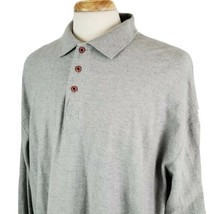 Woolrich Long Sleeve Polo Shirt XXL Gray Cotton Herringbone Knit Three B... - £14.38 GBP