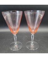 Set of 2 Fostoria 5082-5282 Rose Glass 7 5/8&quot; Water Goblets c.1930&#39;s No ... - $39.59